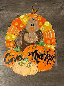 Turkey and Pumpkins ETCHED or LAYERED