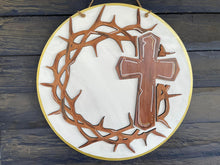 Load image into Gallery viewer, Layered Crown of Thorns He is Risen Sign