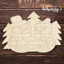 Load image into Gallery viewer, Snow Couple with Sign