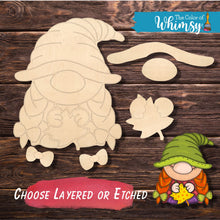 Load image into Gallery viewer, Girl Gnome with Leaf Layered OR Etched
