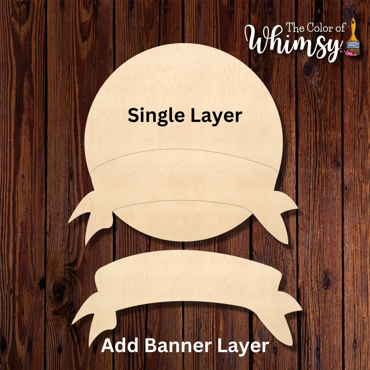 Round With Banner Single or Layered – The Color of Whimsy
