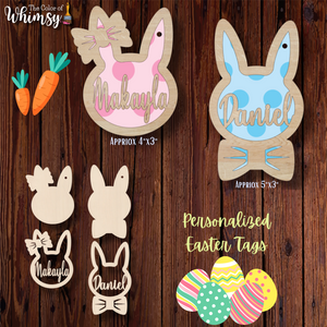 Layered Personalized Easter Basket Name Tags