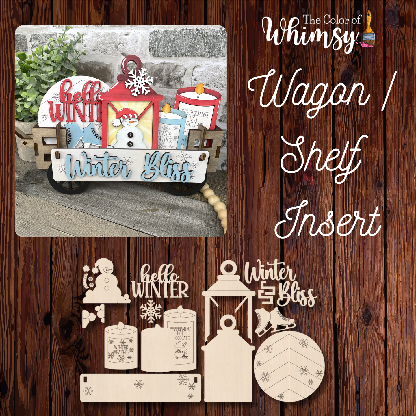 Winter Snowman Lantern Wagon Addition/Attachments