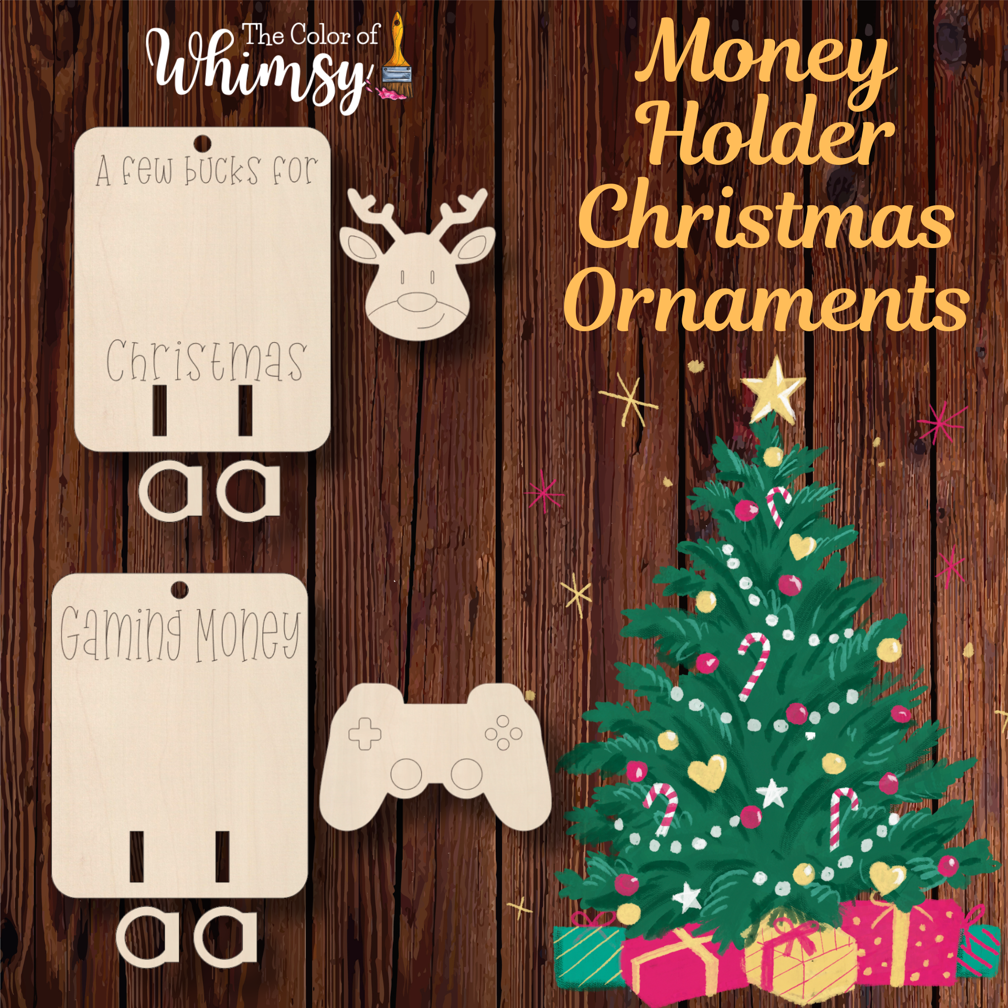 money ornaments for christmas tree Money Holder Ornament Countdown Unfinished Wood Cut Out – The Color of  Whimsy