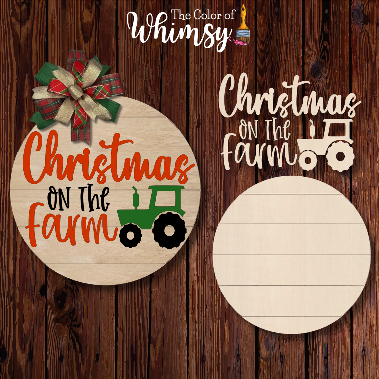 Christmas on the Farm Layered Tractor