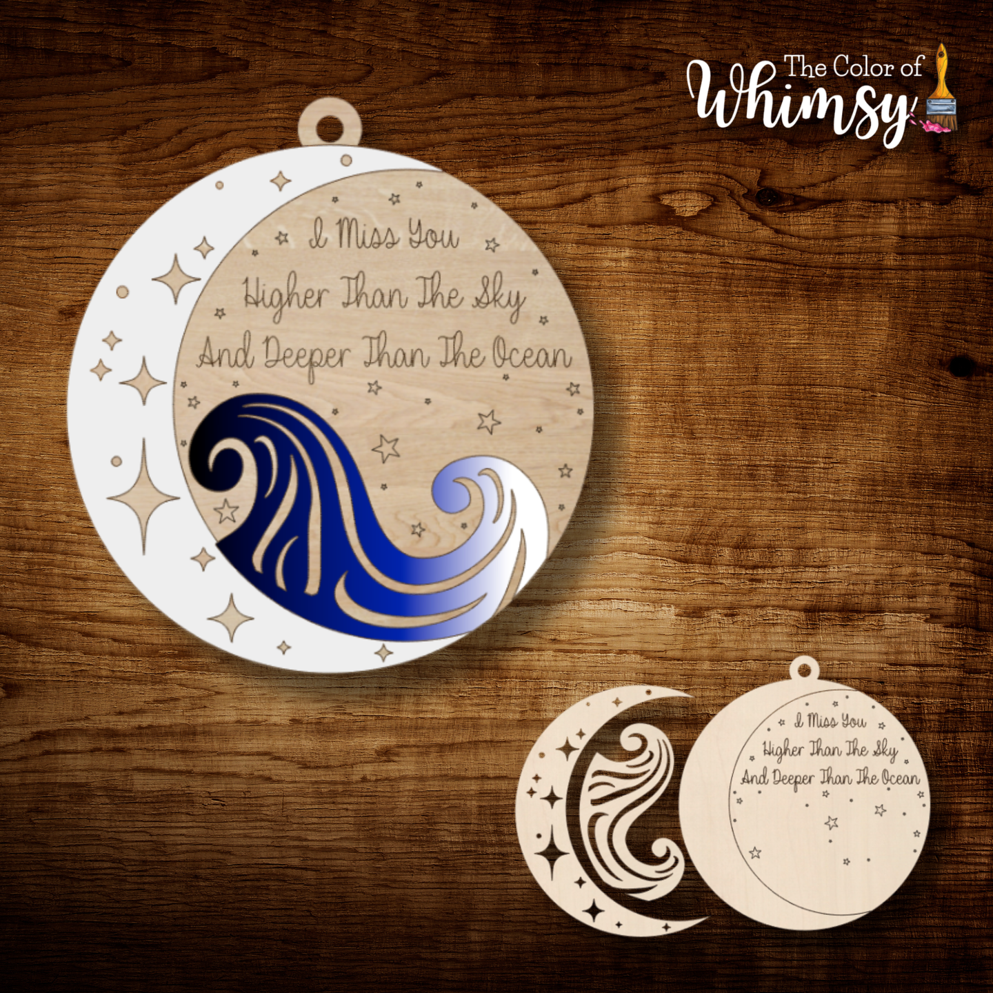 I Miss You Deeper than Ocean Layered Ornament