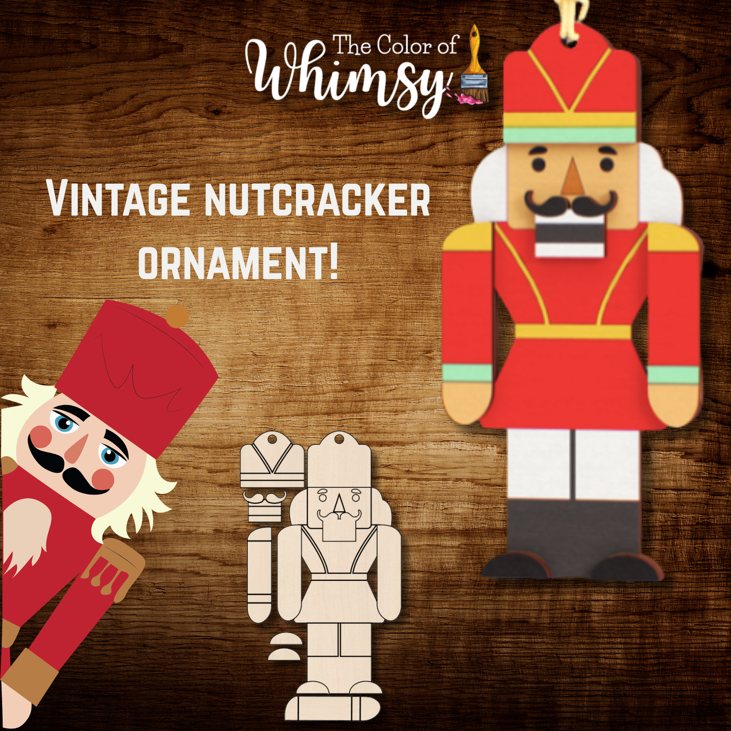Vintage Style Layered Nutcracker Ornament
