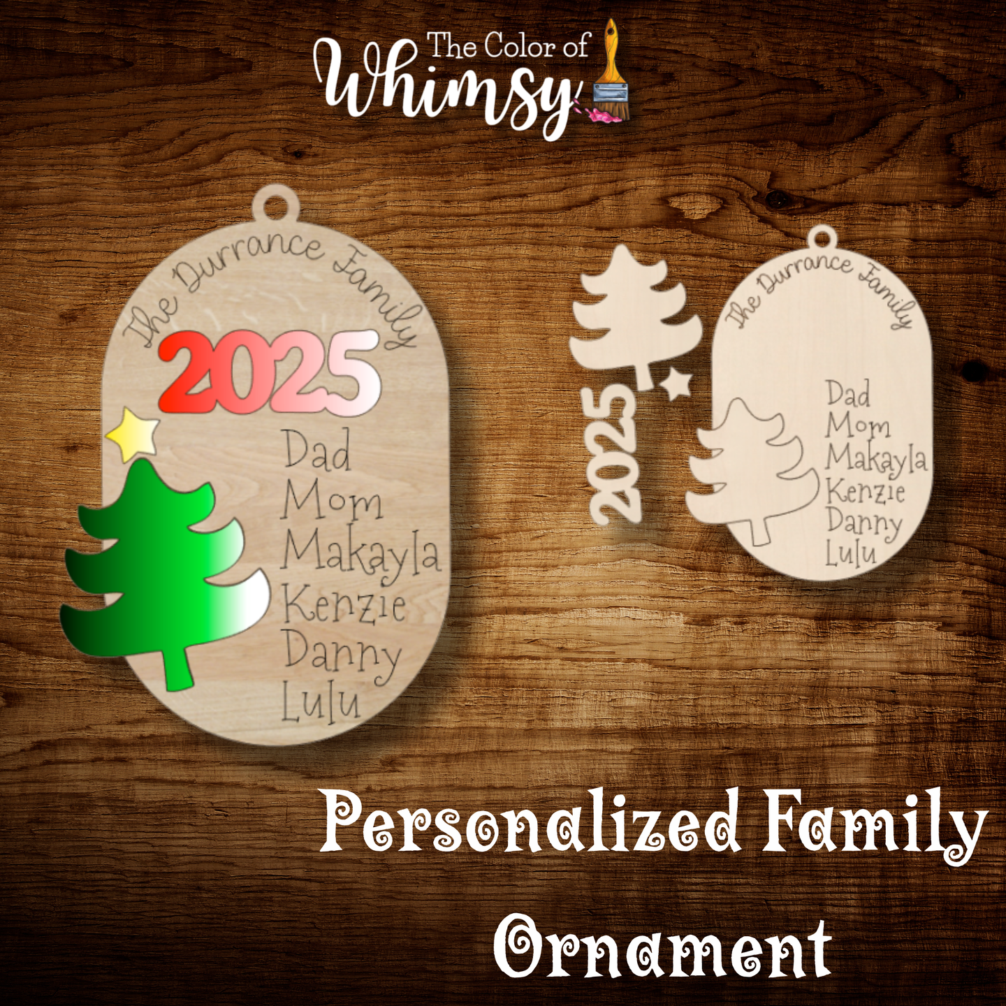 Family Layered Personalized Ornament