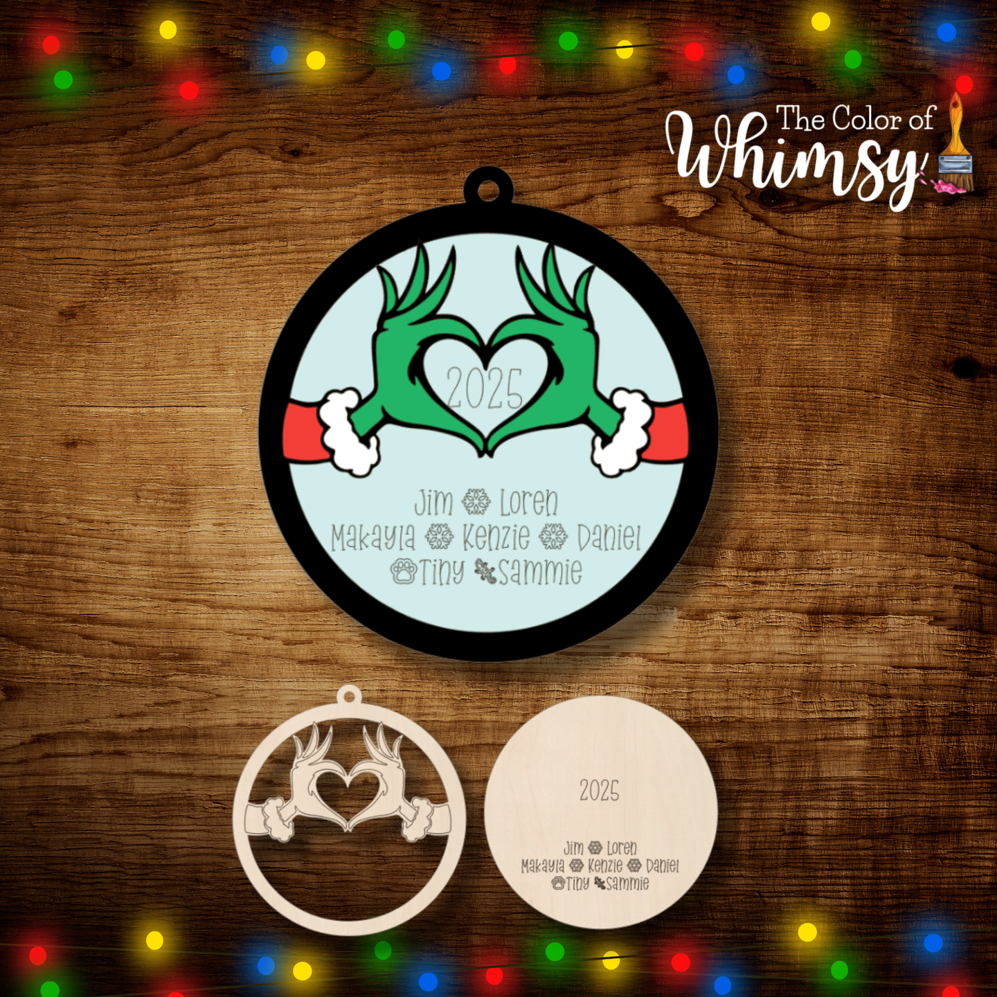 2025 Grinch Family Layered Personalized Ornament