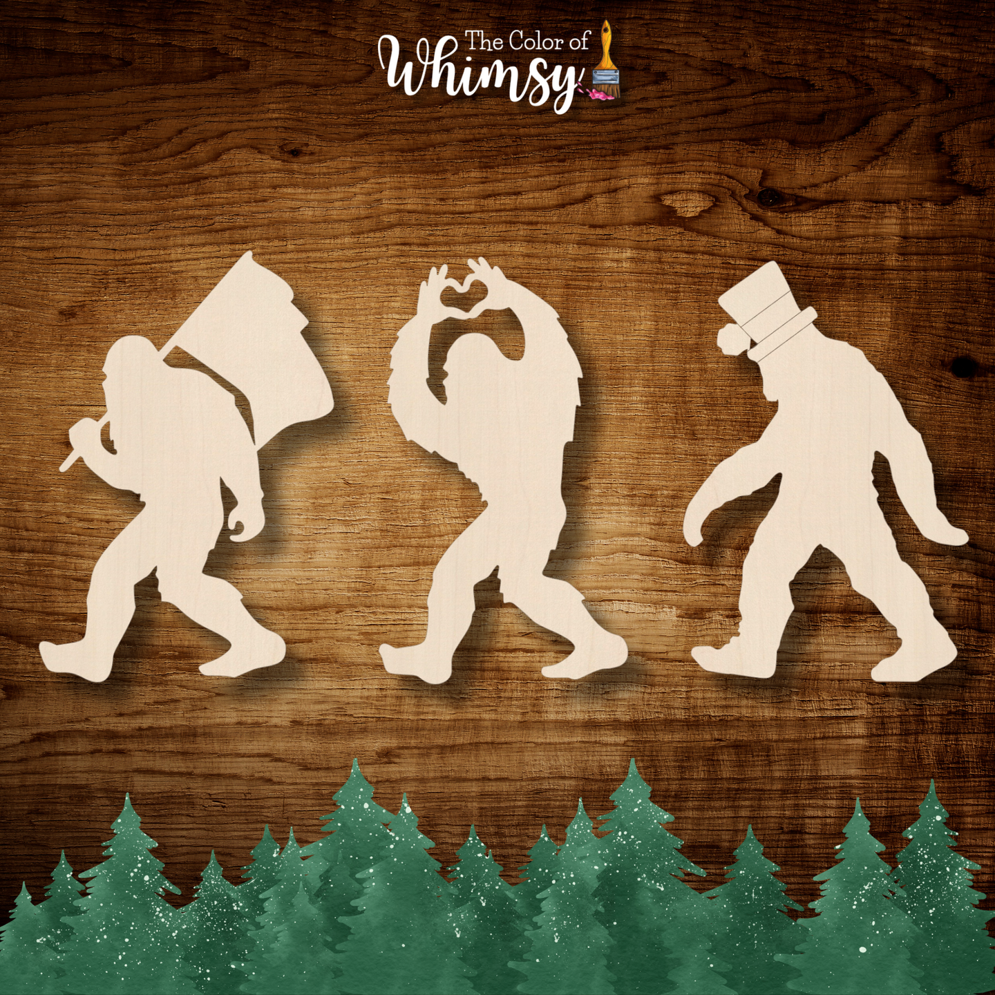 Sasquatch Big Foot Batch: Heart, Flag and St. Patrick's