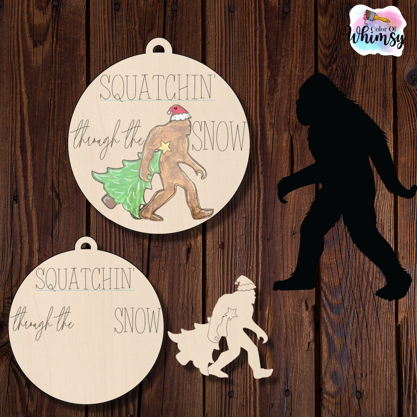 Squatchin' Through the Snow Layered Ornament