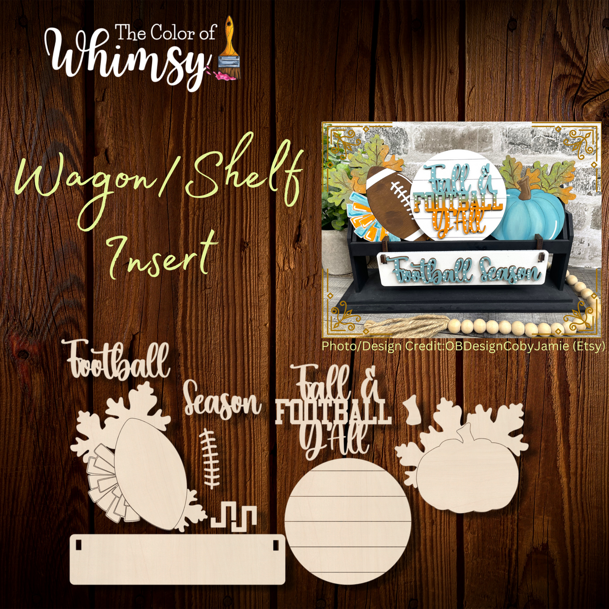Football Season Addition Unfinished Wood Shape – The Color of Whimsy