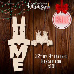 *SALE*  22" Layered Home with Heart Hand