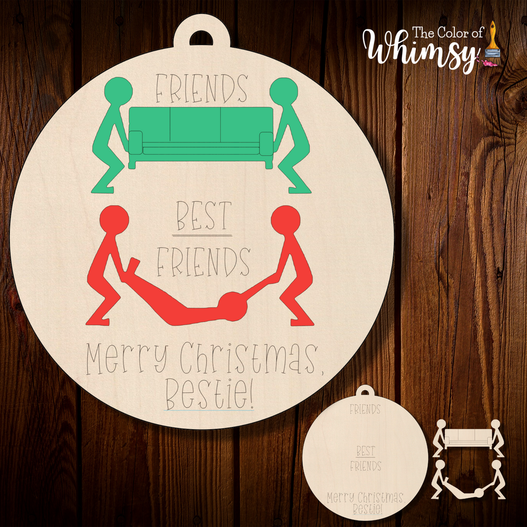 Merry Christmas, Bestie Funny Layered Ornament