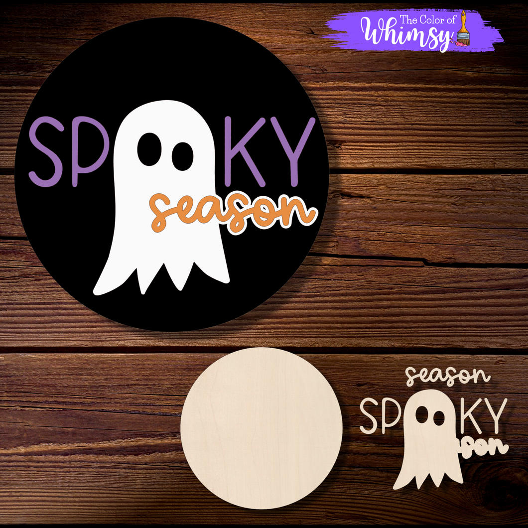 Spooky Season Ghost Round - Layered or Etched