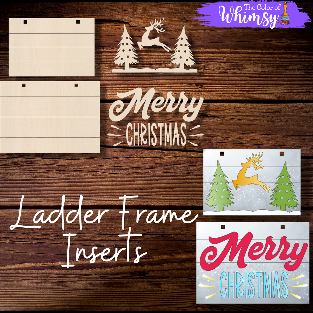 Merry Christmas Ladder Frame Inserts