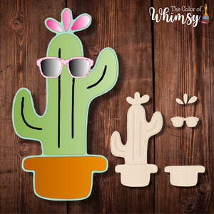 Cactus with Sunglasses - Layered or Etched