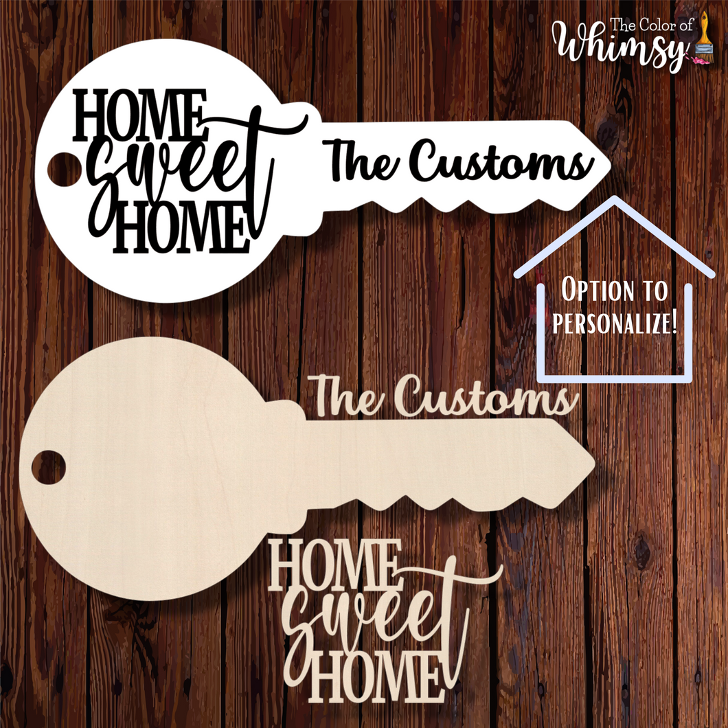 Home Sweet Home Key - Layered and Option to Personalize