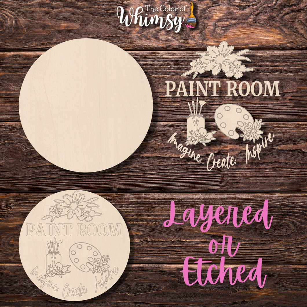 Paint Room Round - Layered or Etched