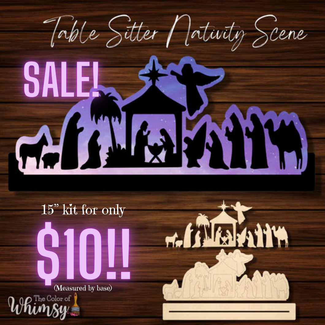 SALE**  Nativity Scene -Layered with Stand