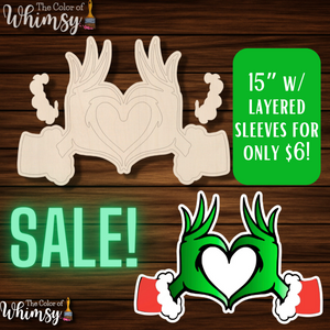 *SALE* 15" Hand Heart Layered