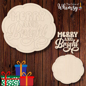 Merry and Bright Layered Sign