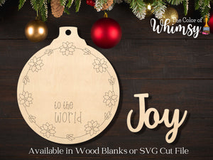 Christmas Floral Ornament Set Jesus-Joy-Peace SVG Digital File