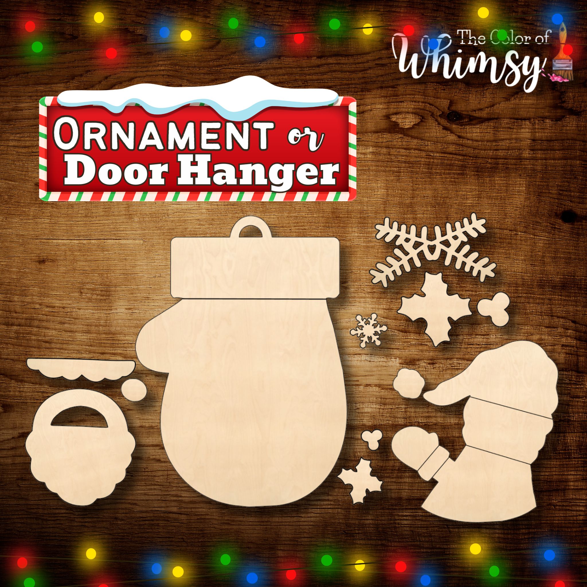 Santa Mittens Santa Mitten Ornament Unfinished Wood Cut Out Ready to Paint – The ...