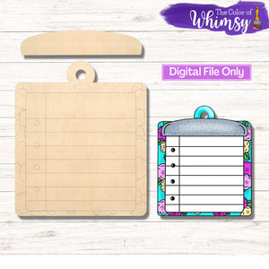 Floral Clipboard with Paper SVG Cut File