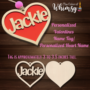 3.5" Personalized Layered Heart Name Tag