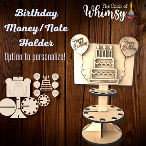 Personalized Birthday Money/Note Cake Holder