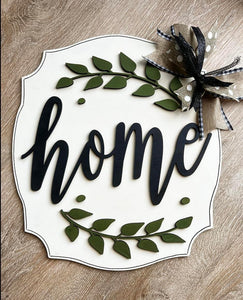 Home with Laurels  (Layered or Etched)