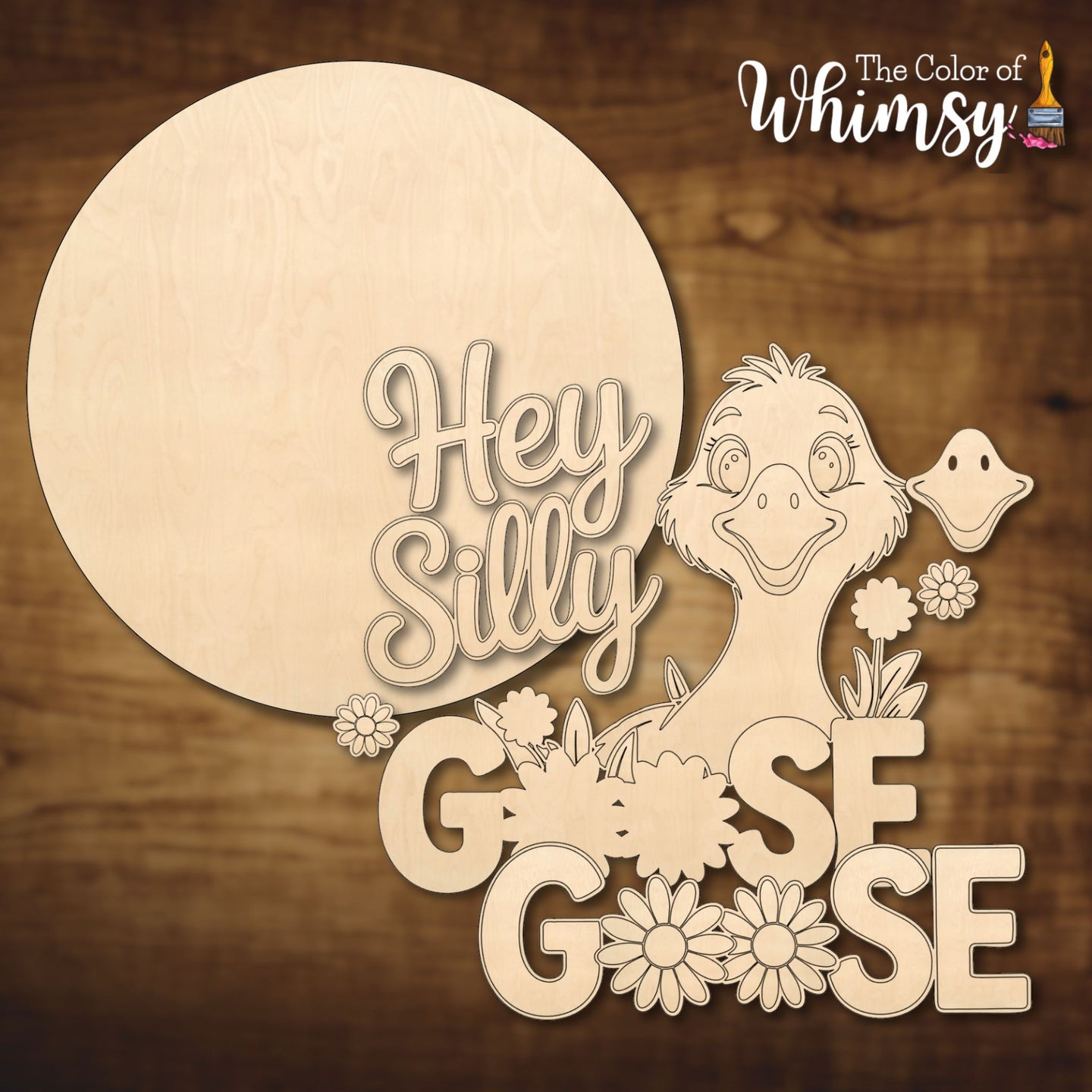 Hey Silly Goose Unfinished Wood Shape For Door Hanger – The Color of Whimsy