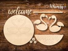 Load image into Gallery viewer, Flamingo Welcome Door Hanger
