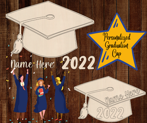 Layered 2022 Graduation Cap- Personalized