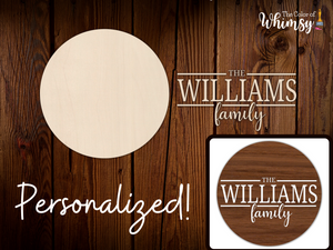 Personalized Layered Family Name Round