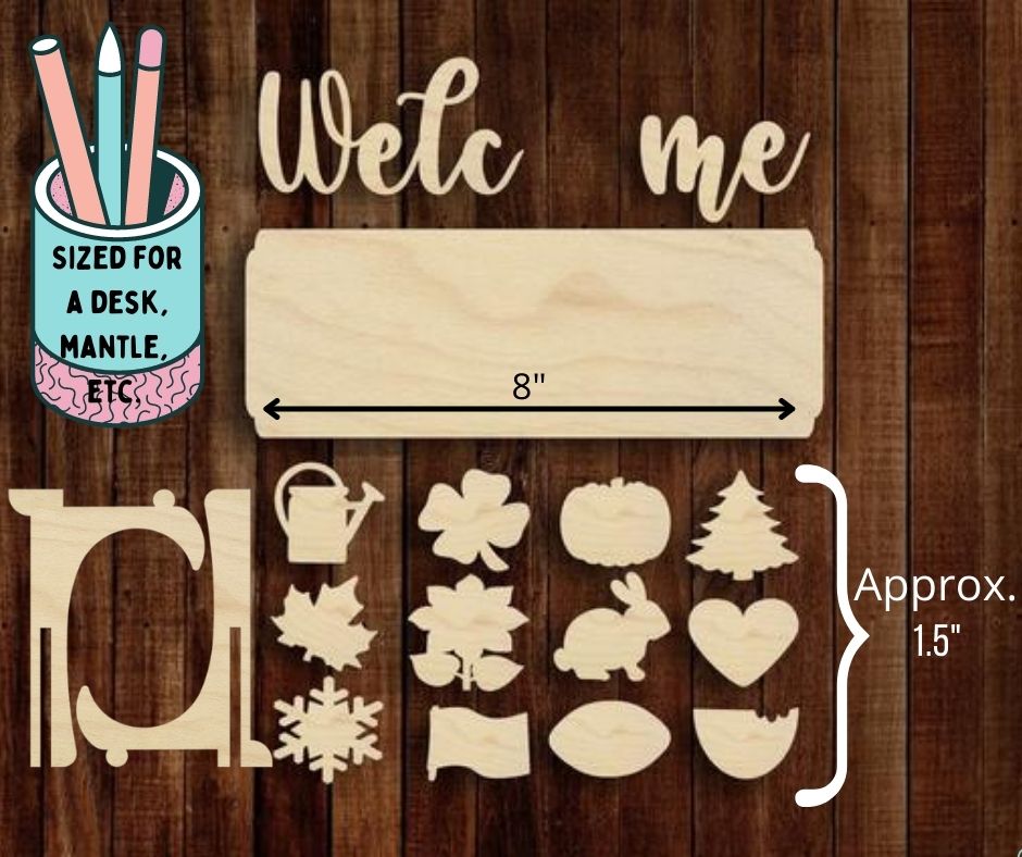 *BULK* Desk Sized Welcome Sign with Attachments and Easel Kit (Set of 10)