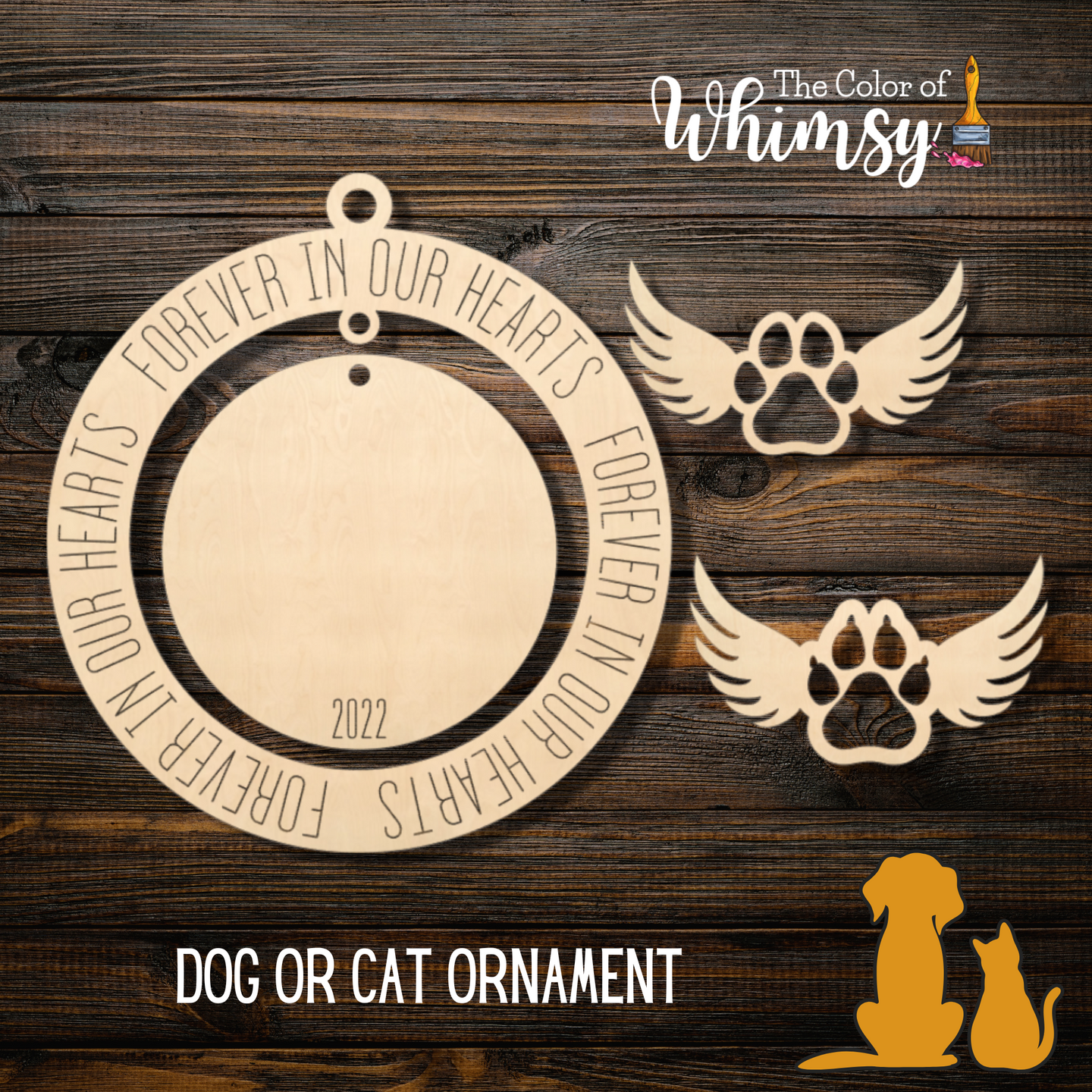 Dog or Cat Forever In Our Hearts Ornament