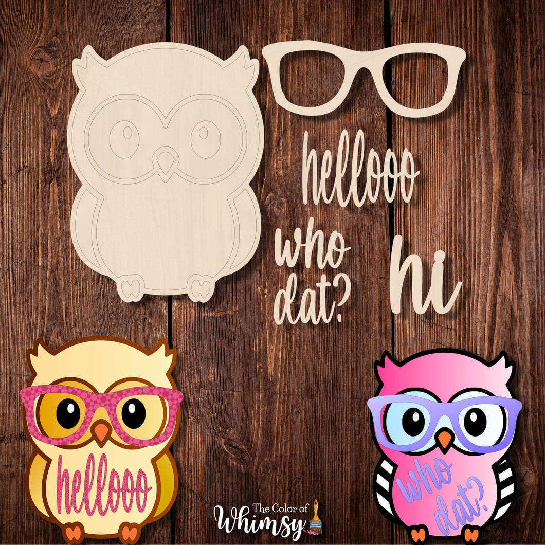 Layered Hip Owl with Choice of Three Sayings