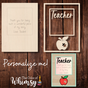 Personalized Layered Teacher Sign Pice of Story