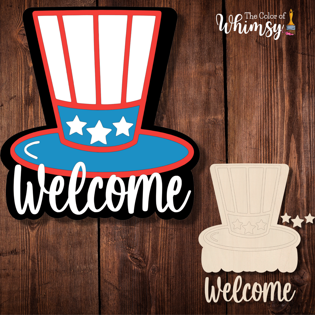 Layered USA Top Hat Welcome