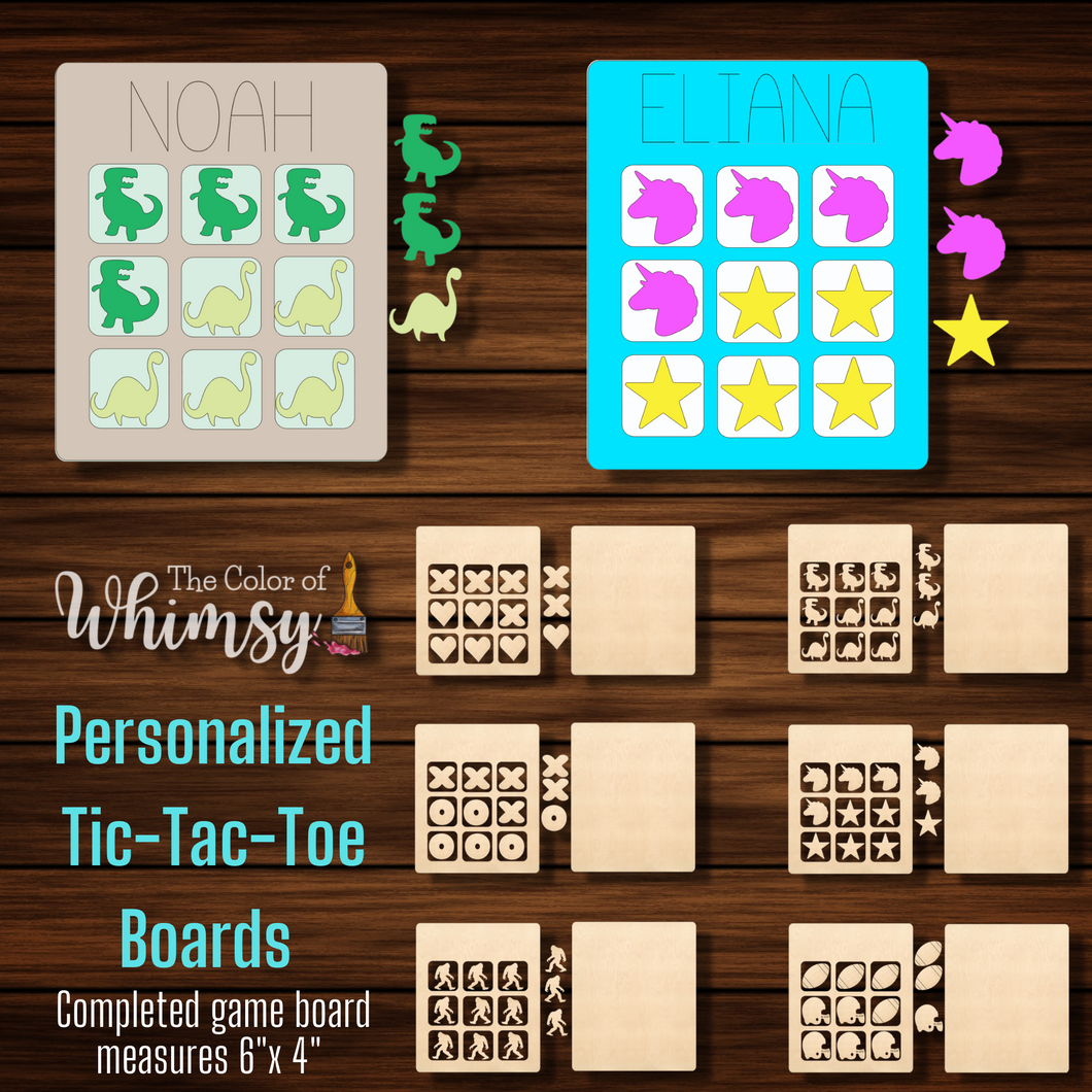 Personalized Tic Tac Toe Boards