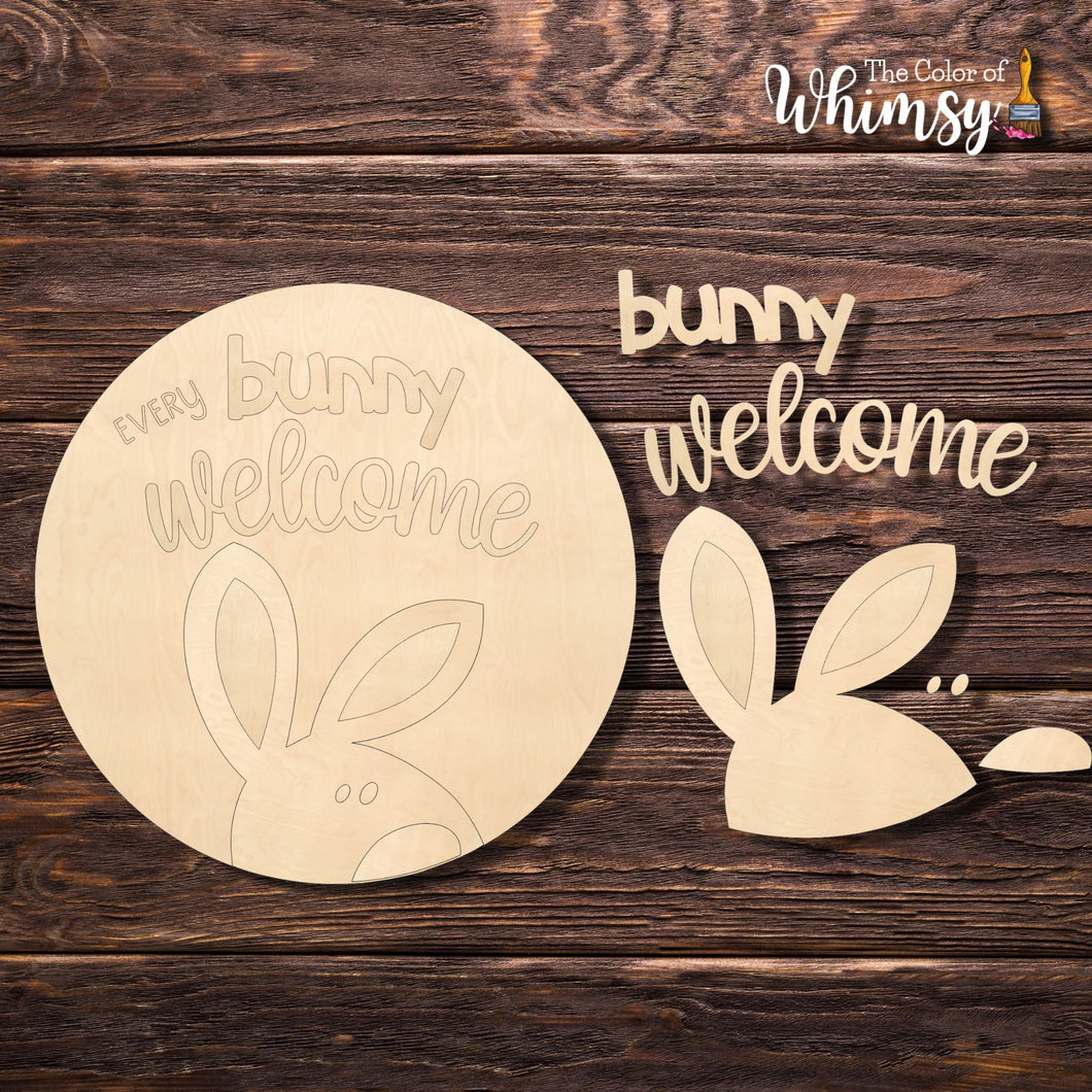 Every Bunny Welcome Layered Easter Bunny with Round