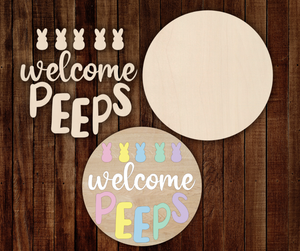 Layered Welcome Peeps Round