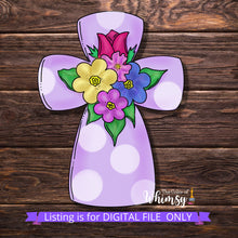 Load image into Gallery viewer, Cross Floral SVG Cut File
