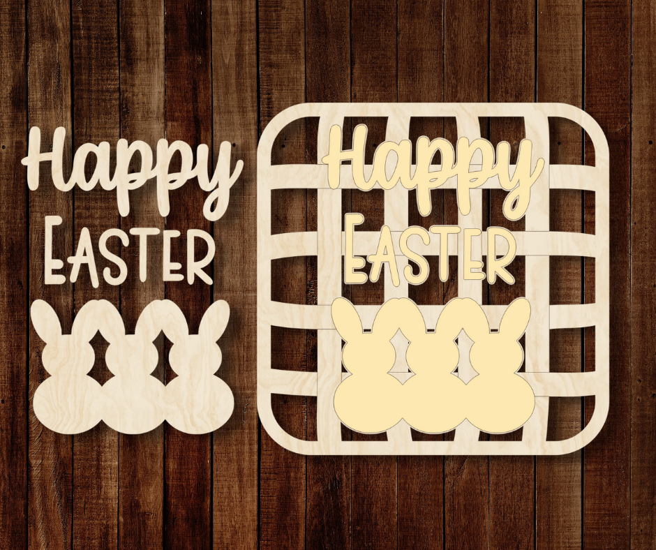 Happy Easter with Bunnies/Peeps Tobacco Basket