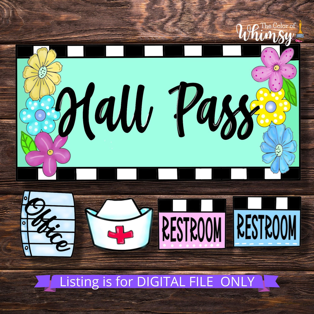 Hall Pass and Blank For Personalizing SVG