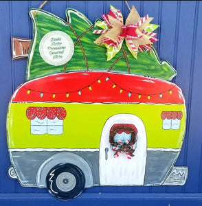 Camper with Tree Ornament SET of 12