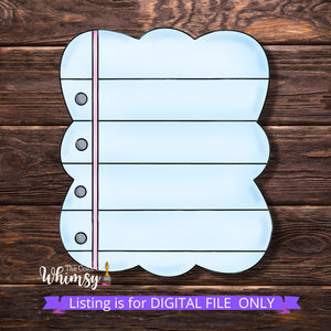School Notebook Paper SVG Cut File