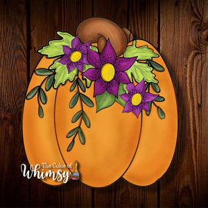Pumpkin with Flowers SVG Digital File